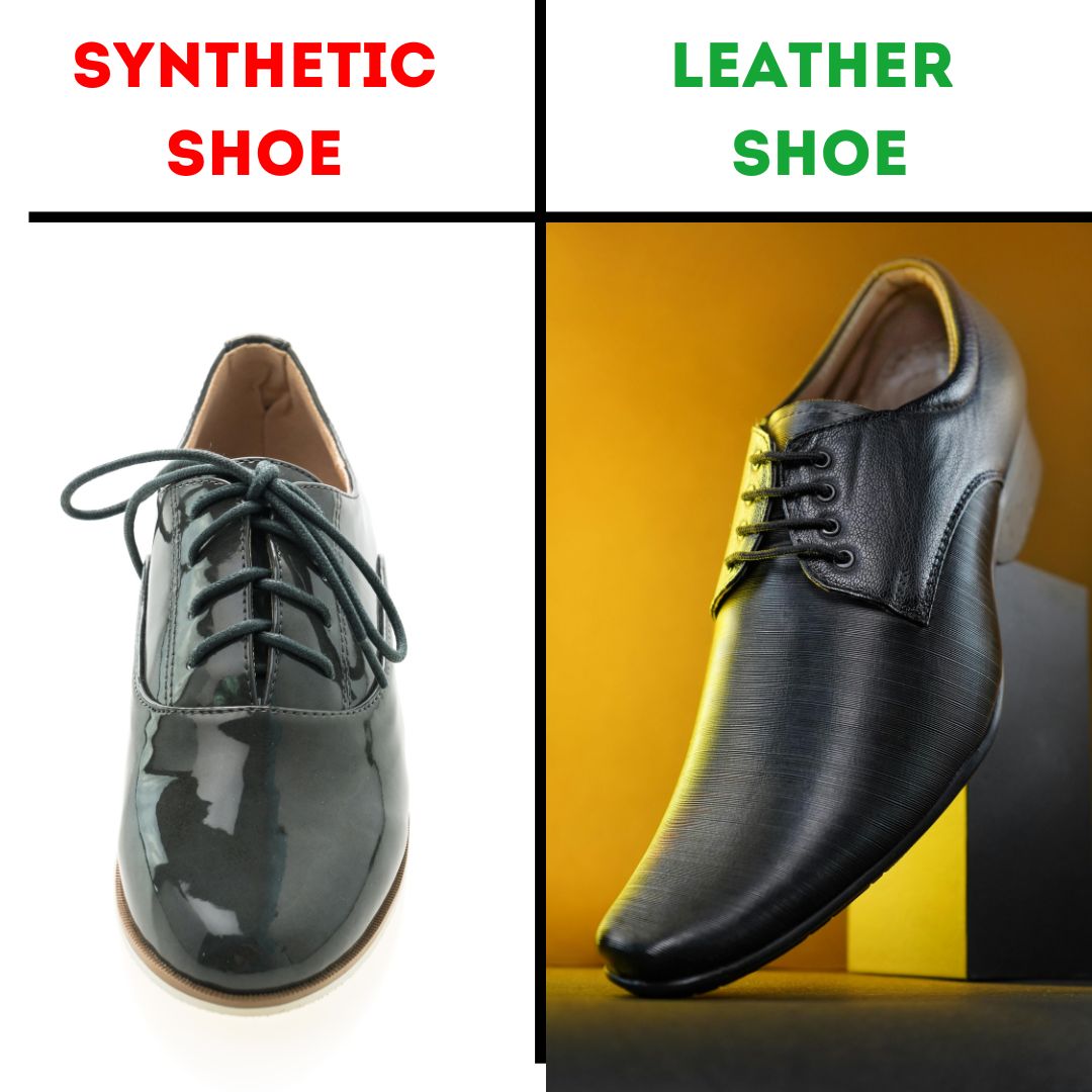 Leather shoe and Synthetic shoe